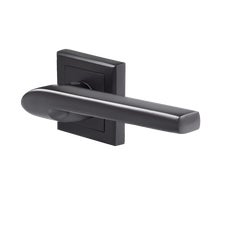 Schwarzer Türgriff - Siena - mit Europrofil Schlüsselrosette 8x8 mm