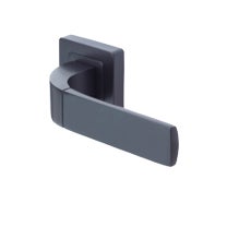 Schwarzer Türgriff  - Bologna - mit ovaler Schlüsselrosette 8x8 mm