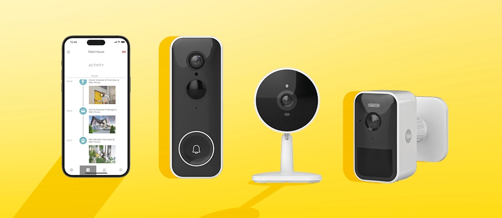 Smartphone, Videotürklingel, Innenkamera und Außenkamera
